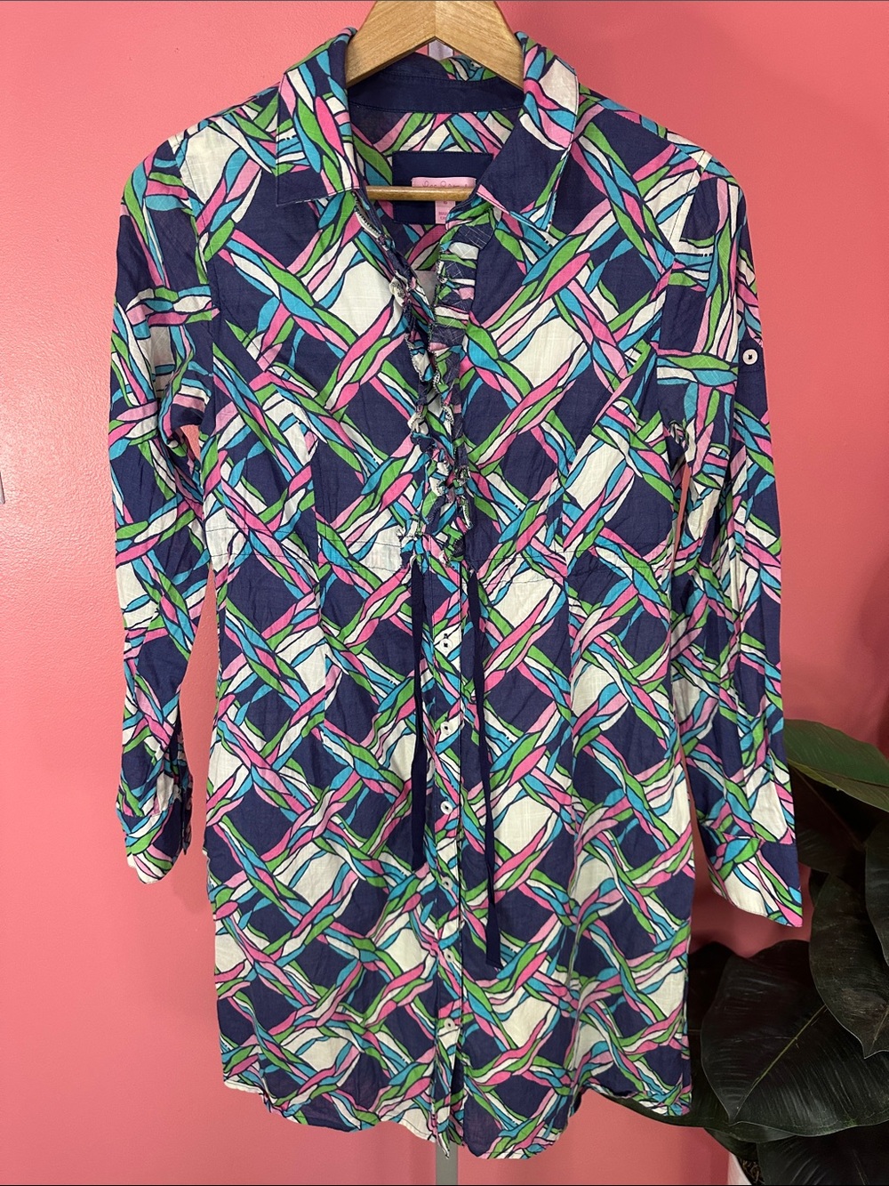 Lilly Pulitzer Ruffle Popover Shirt Dress - Sz 6